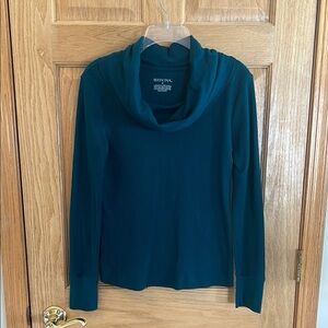 Merona - Terrific Teal Women's Cowl Neck Long Sleeve Top - Medium